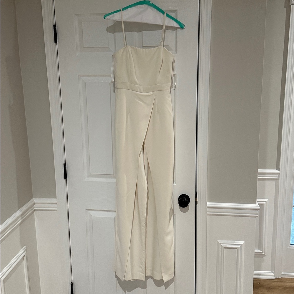 White House Black Market jumpsuit in ecru
